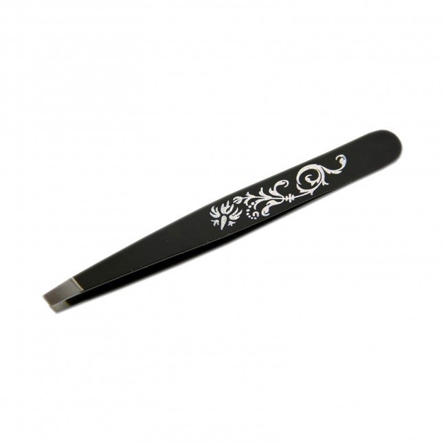 Tweezers with silver flower design